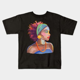 Cute Afro Women Kids T-Shirt